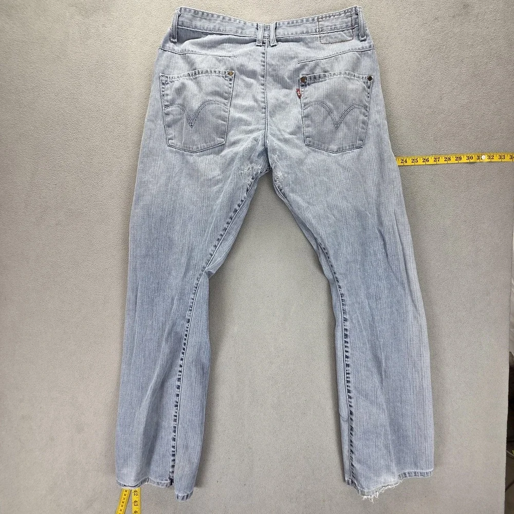 Vintage Levis Engineered Jeans Mens 34x34 Blue Twisted Light Wash Patched